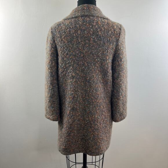 I.B Diffusion Brown Cardigan Sweater Mohair Wool Knit Size Large L with Scarf - Picture 8 of 10
